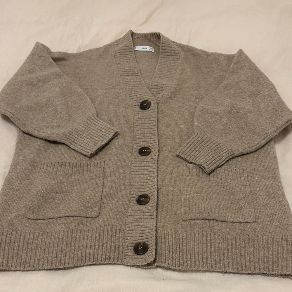 Mango Tan Women's Cardigan Sweater